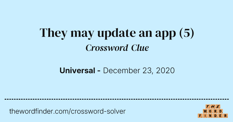 They may update an app crossword clue image