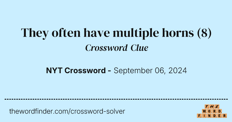 They often have multiple horns crossword clue image