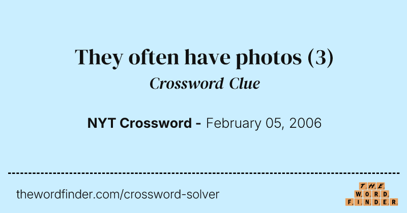 They often have photos crossword clue image