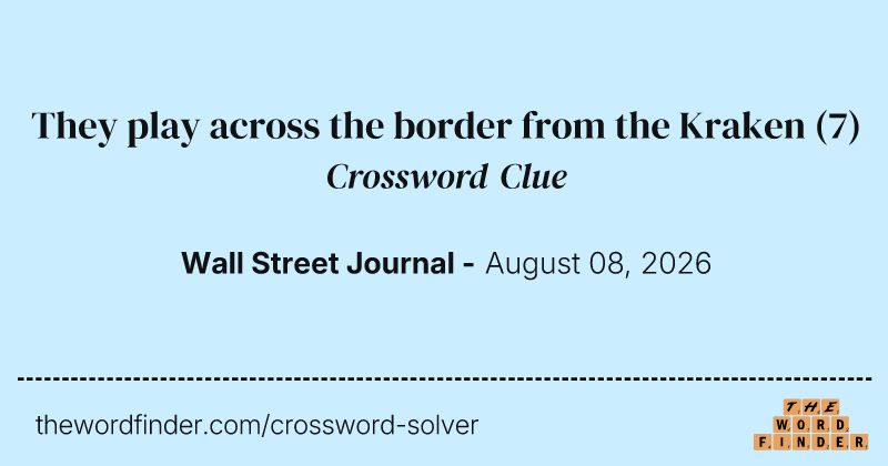 They play across the border from the Kraken crossword clue image