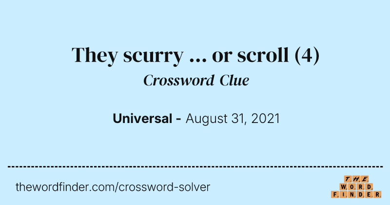 They scurry ... or scroll crossword clue image