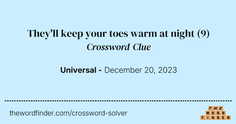 They'll keep your toes warm at night crossword clue image
