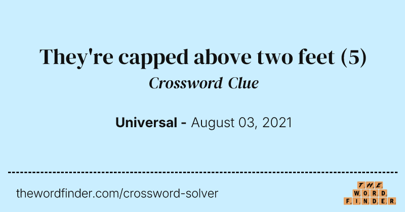 They're capped above two feet crossword clue image