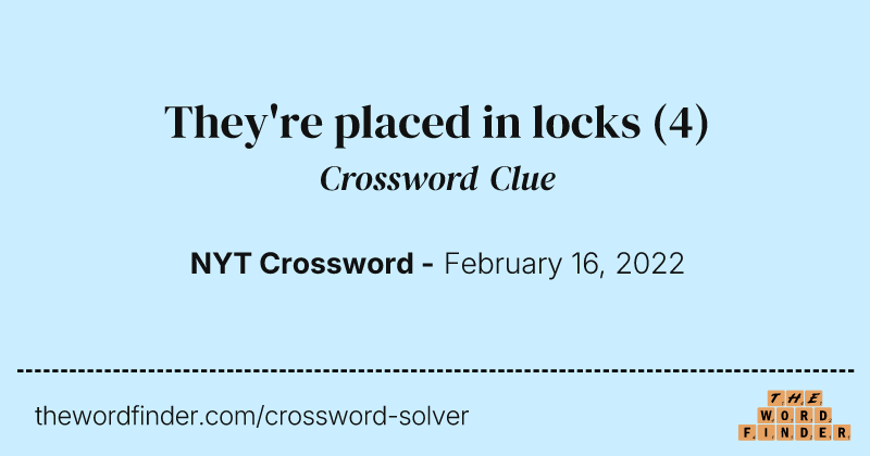 They're placed in locks crossword clue image