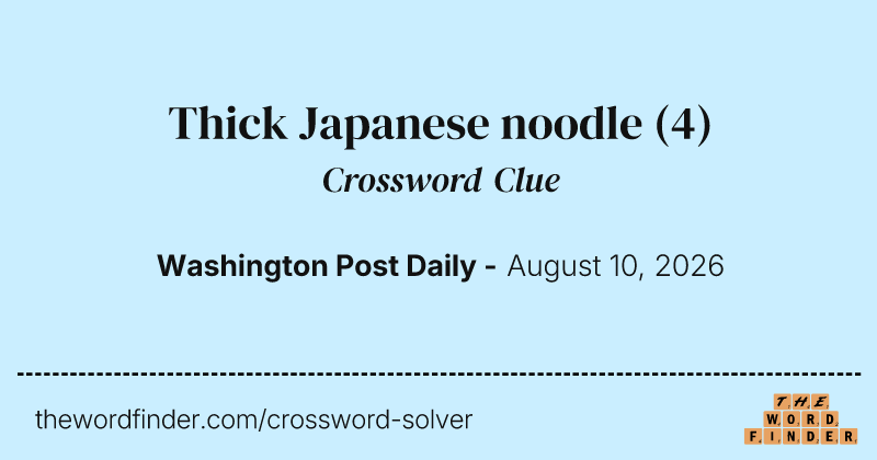 Thick Japanese noodle crossword clue image