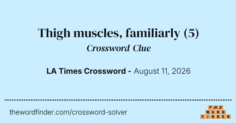 Thigh muscles, familiarly crossword clue image