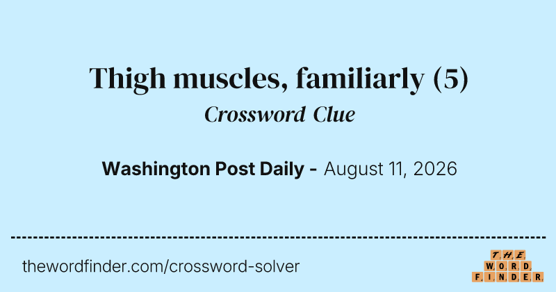 Thigh muscles, familiarly crossword clue image