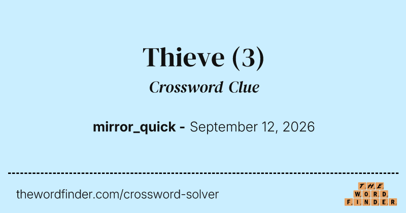 Thieve crossword clue image