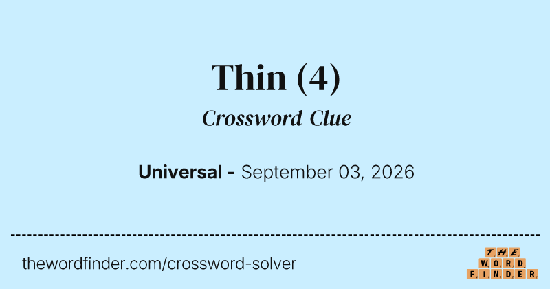 Thin crossword clue image