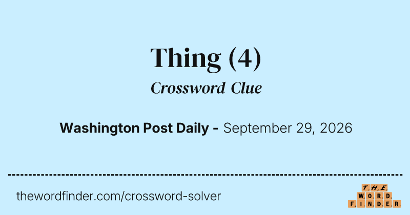 Thing crossword clue image