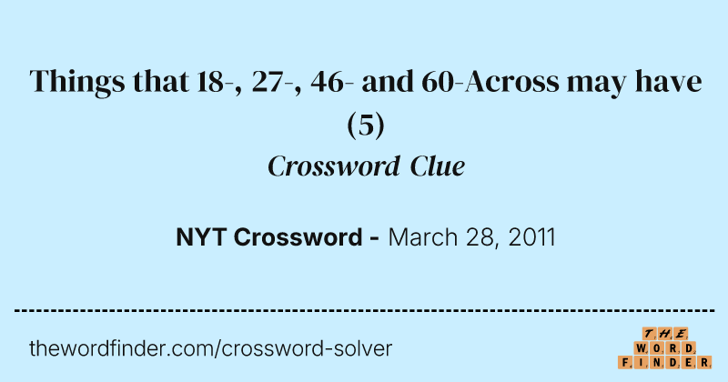Things that 18-, 27-, 46- and 60-Across may have crossword clue image