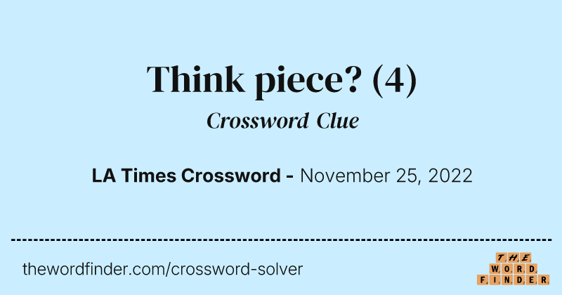 Think piece? crossword clue image