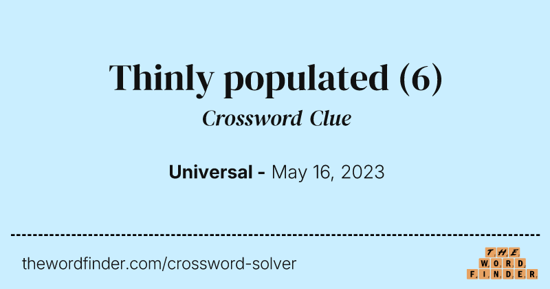 Thinly populated crossword clue image