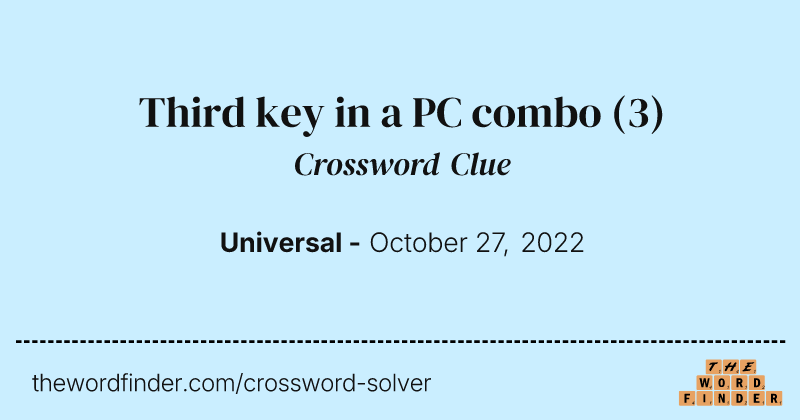 Third key in a PC combo crossword clue image