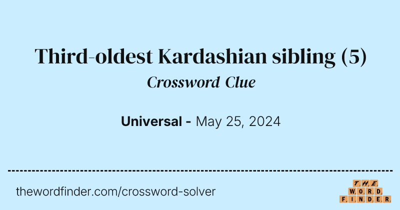 Third-oldest Kardashian sibling crossword clue image