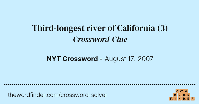 Third-longest river of California crossword clue image
