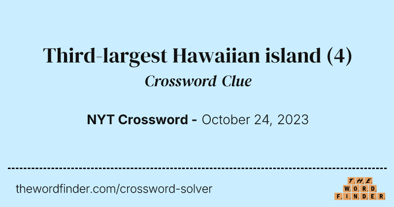 Third-largest Hawaiian island crossword clue image