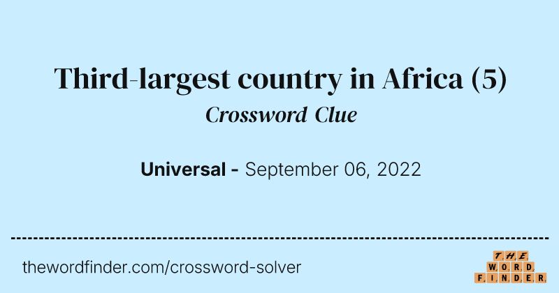 Third-largest country in Africa crossword clue image