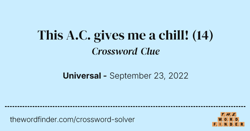 This A.C. gives me a chill! crossword clue image