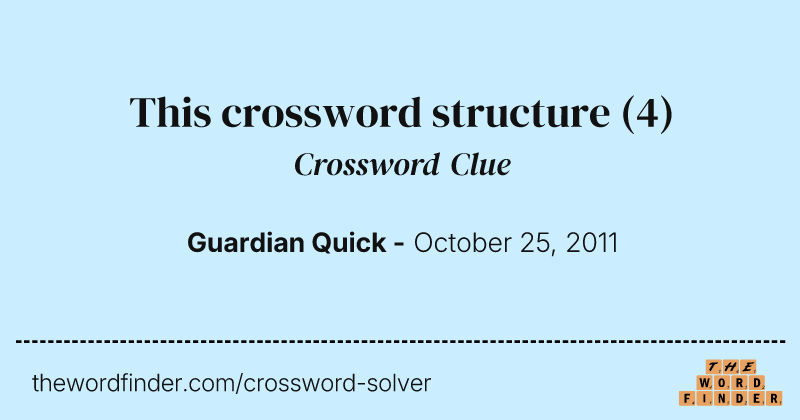This crossword structure crossword clue image