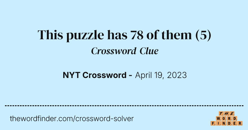 This puzzle has 78 of them crossword clue image