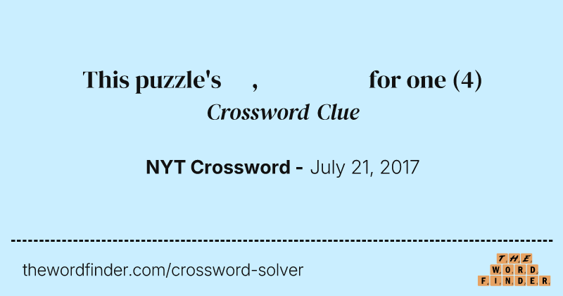 This puzzle's constructor, for one crossword clue image