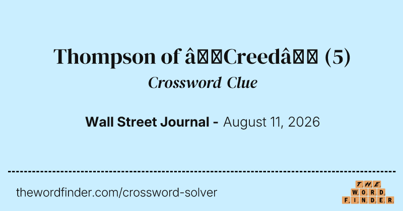 Thompson of “Creed” crossword clue image