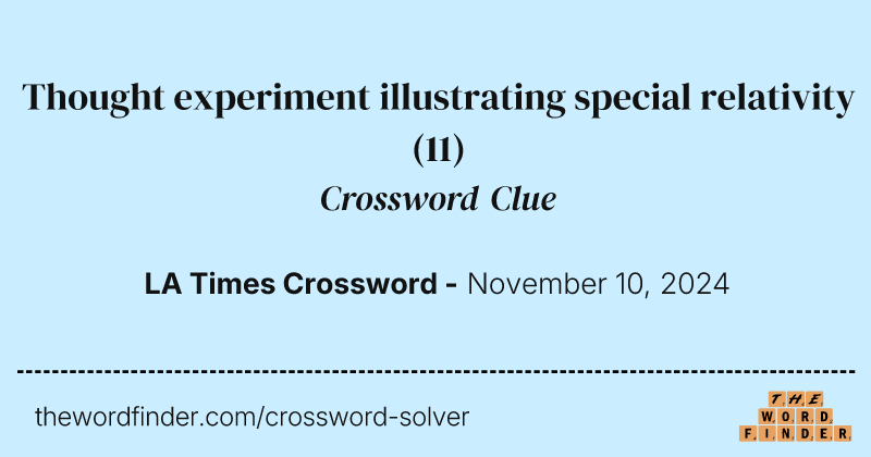 Thought experiment illustrating special relativity crossword clue image