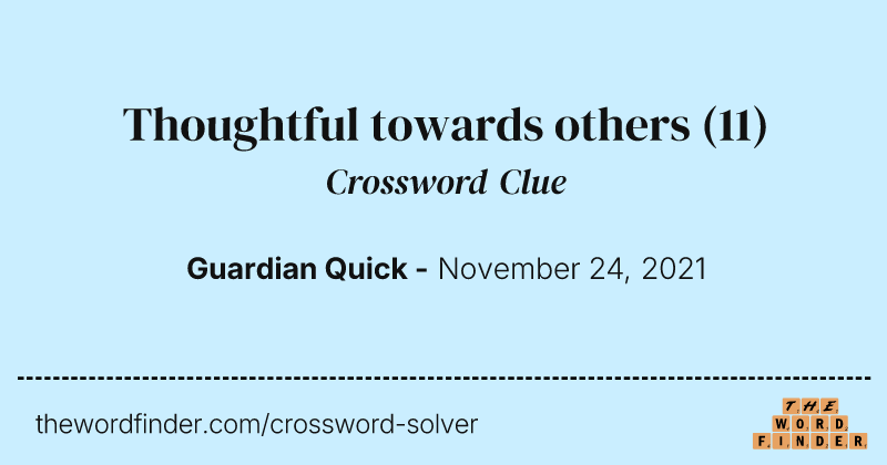 Thoughtful towards others crossword clue image
