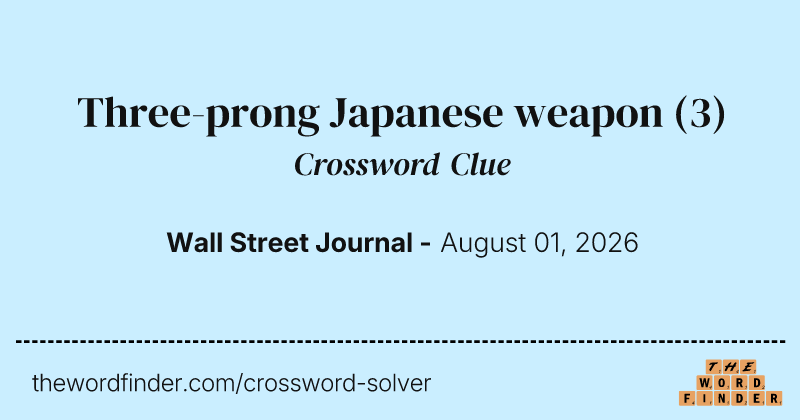 Three-prong Japanese weapon crossword clue image