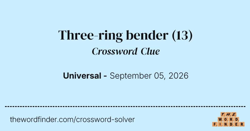 Three-ring bender crossword clue image