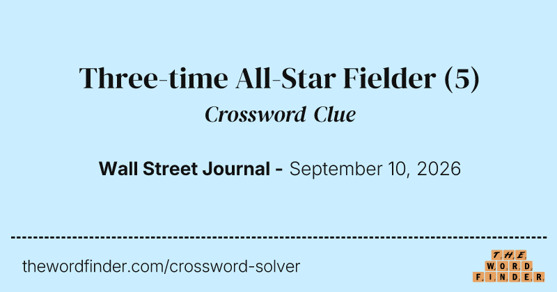 Three-time All-Star Fielder crossword clue image