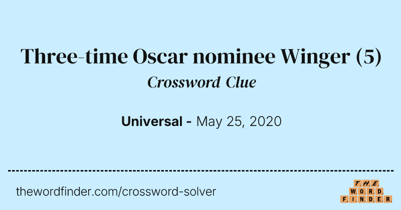 Three-time Oscar nominee Winger crossword clue image