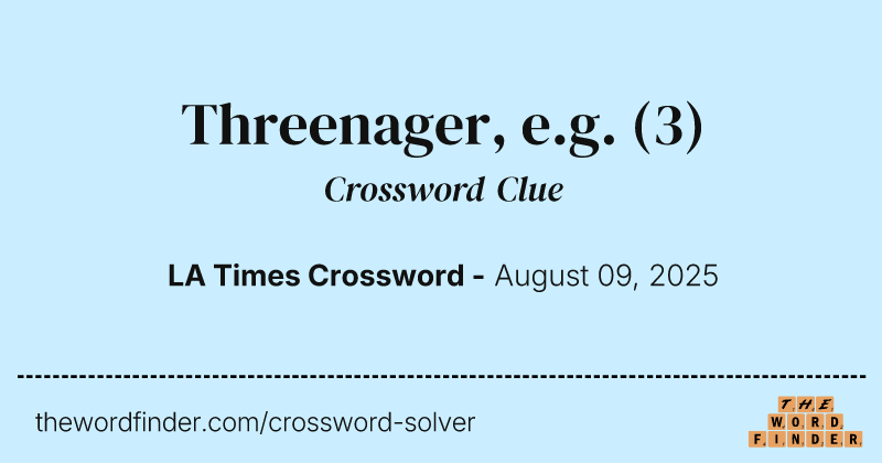 Threenager, e.g. crossword clue image