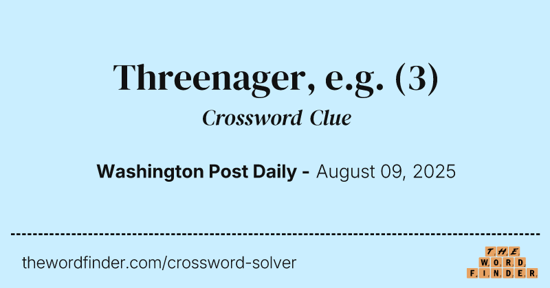 Threenager, e.g. crossword clue image