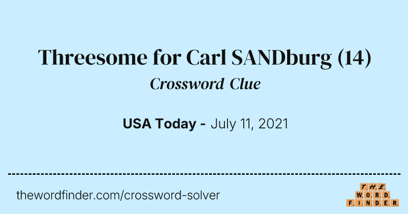 Threesome for Carl SANDburg crossword clue image