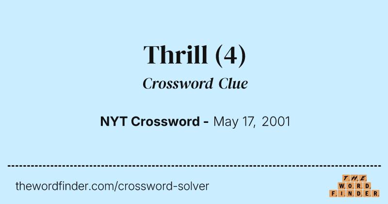 Thrill crossword clue image