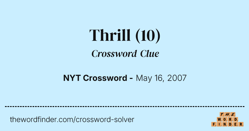 Thrill crossword clue image