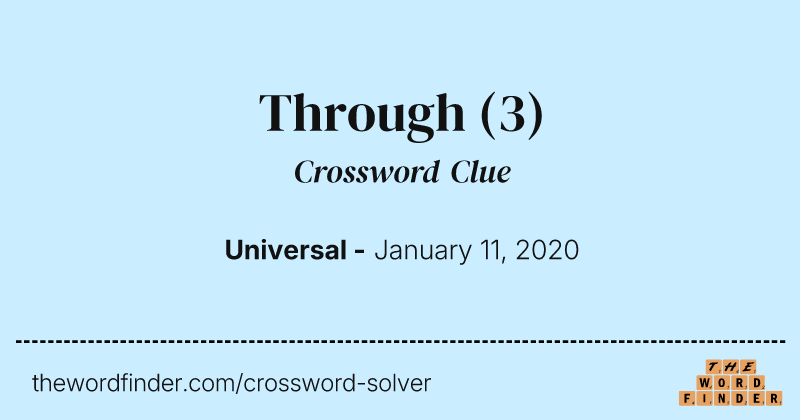Through crossword clue image