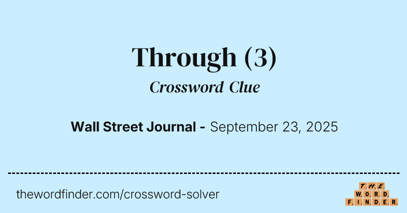 Through crossword clue image