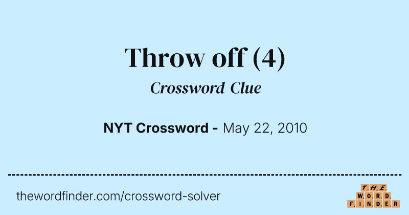 Throw off crossword clue image