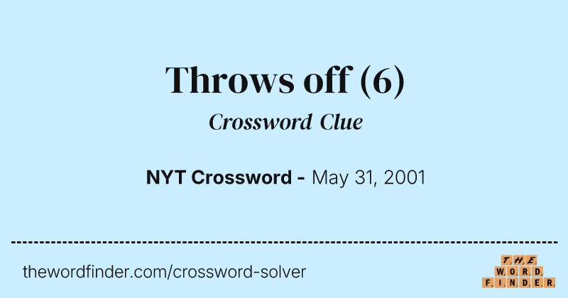 Throws off crossword clue image