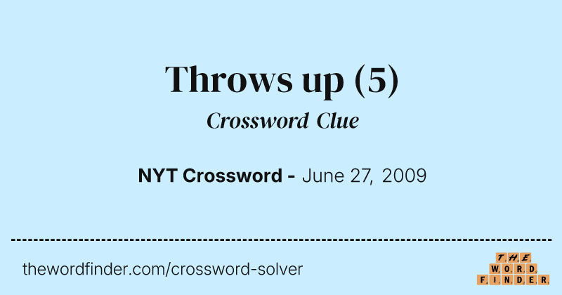 Throws up crossword clue image