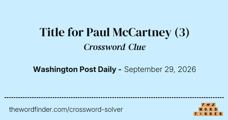Title for Paul McCartney crossword clue image