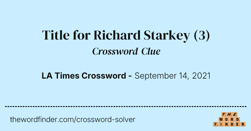 Title for Richard Starkey crossword clue image