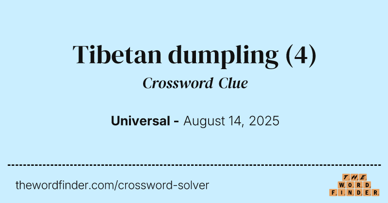 Tibetan dumpling crossword clue image