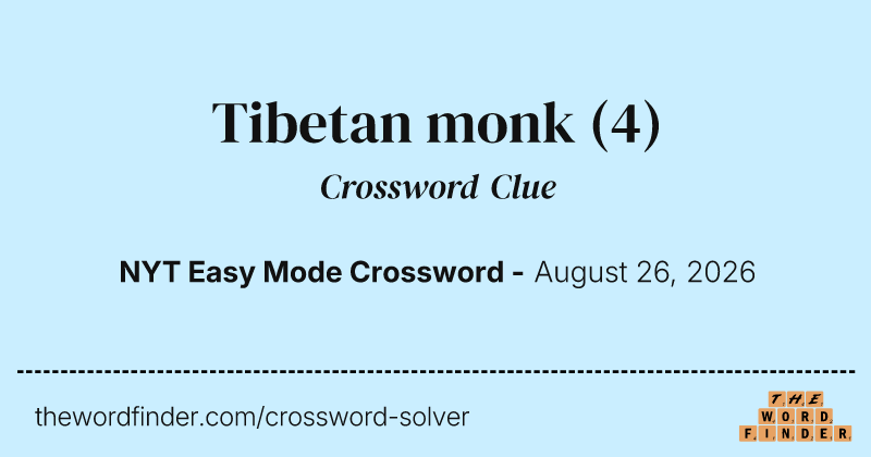 Tibetan monk crossword clue image