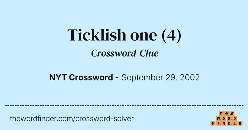 Ticklish one crossword clue image