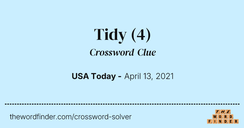 Tidy crossword clue image