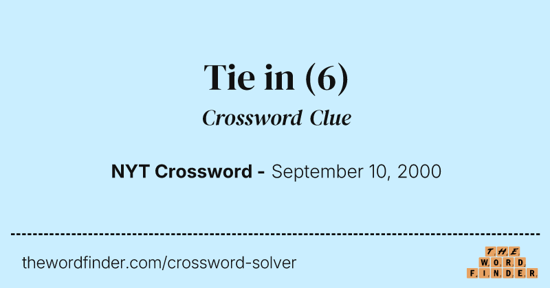 Tie in crossword clue image